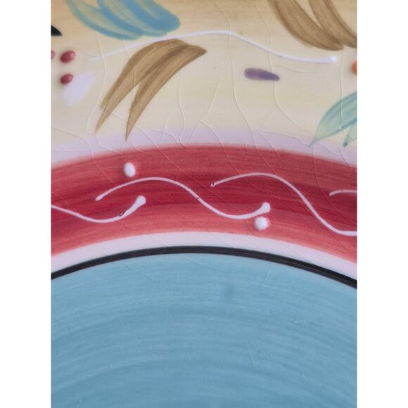 Vtg Rare Y2K Ole by Block Nancy Green Dinner Plates MCM 10.75 Raised Set of 2 - Picture 10 of 12